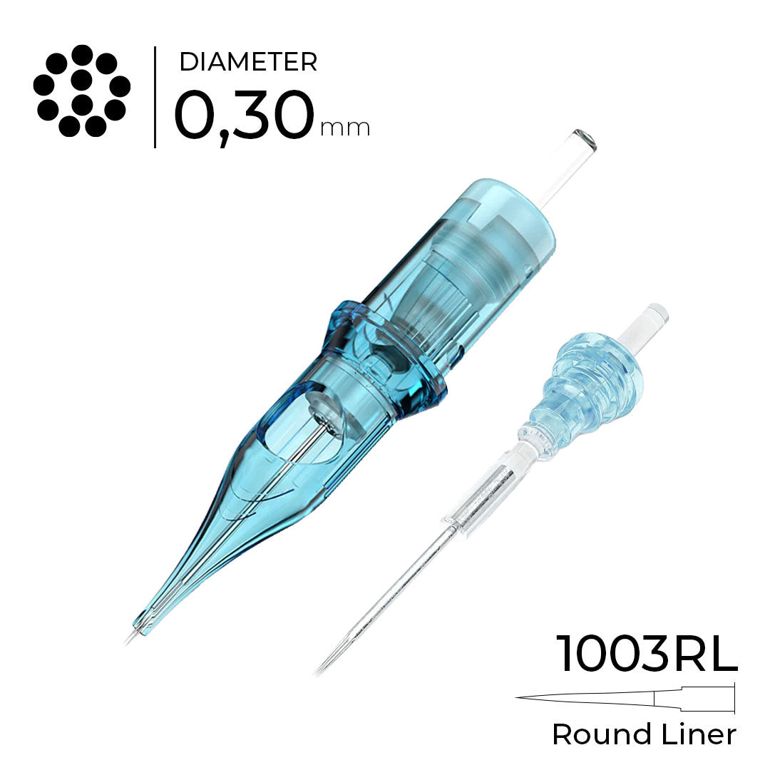 JAGUAR Tattoo Cartridges Needles #10 Diameter 0.30mm 5mmTaper(RL) Round Liner Box of 20