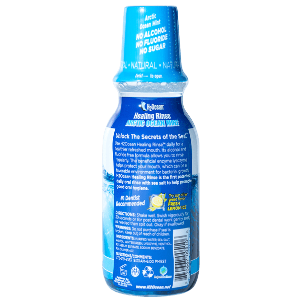 Healing Rinse Natural Sea Salt Oral Care 8oz Arctic Ocean Mint